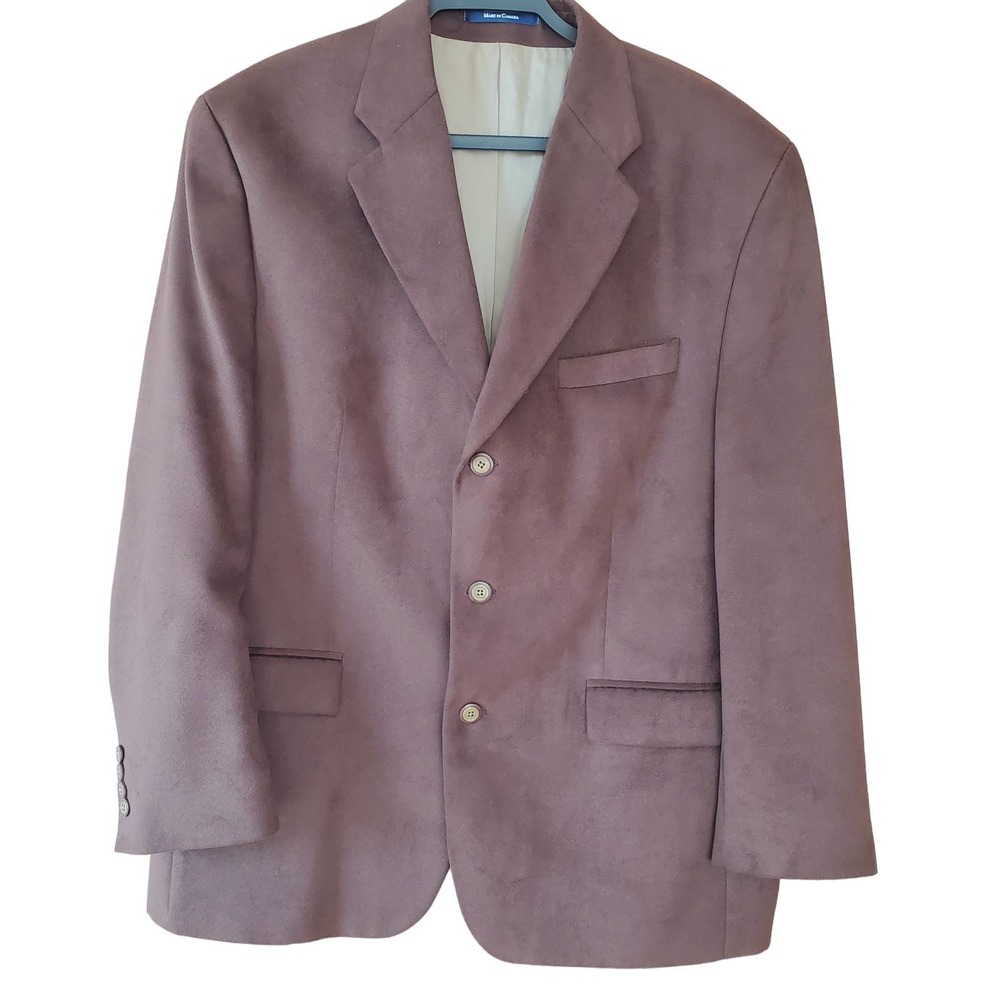 Ralph Ralph Lauren Men Microfiber Blazer Gold Buttons 43R Brown Career Office